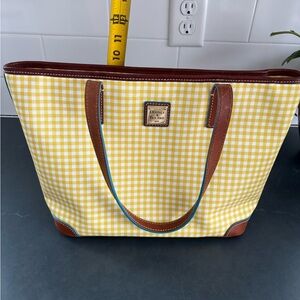 Dooney & Bourke Yellow Gingham Tote Bag